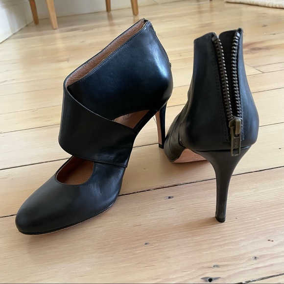 Corso como black leather heels booties boots 39 like new - Picture 4 of 4